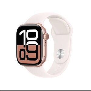 Apple Watch Series 10 GPS + Cellular 42mm Rose Gold with Light Blush Sports Band